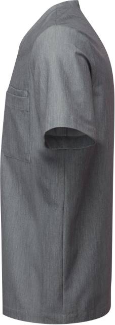 Men's stretch tunic with V-neck - color gray