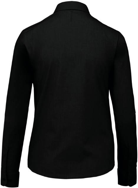 Blusa de popelina para mujer con mangas cortas - color negro