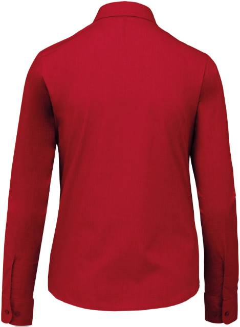 Blusa de popelina para mujer con mangas cortas - color rojo